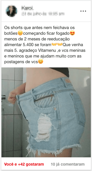 Depoimento 1 sobre o vitamenu